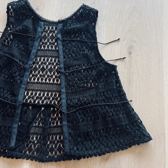 Anthropologie Tiny Crochet Miri Vest Black Over Shirt NWOT - Picture 4 of 12